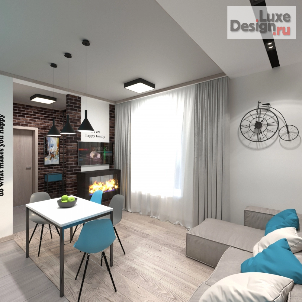 Дизайн интерьера квартиры студии "Летняя квартира" (фото 5)