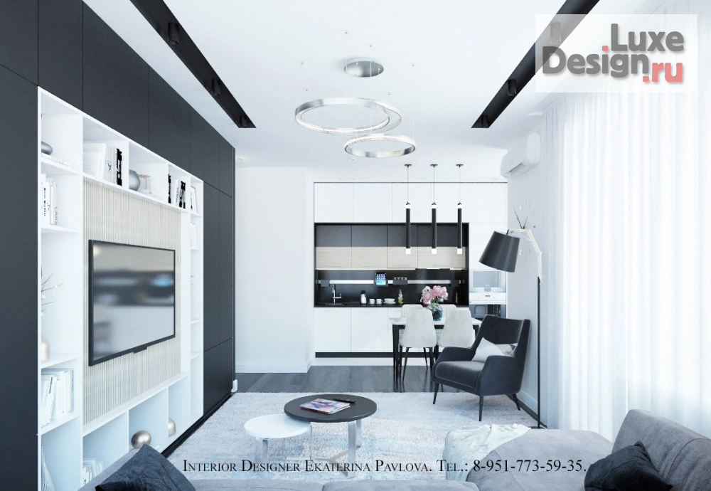 Дизайн интерьера трехкомнатной квартиры "Квартира в ЖК "Манхэттен". " (фото 2)