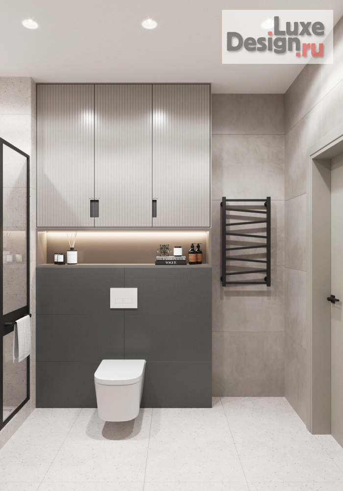 Дизайн интерьера двухкомнатной квартиры "Квартира молодой девушки "50 оттенков серого" " (фото 13)