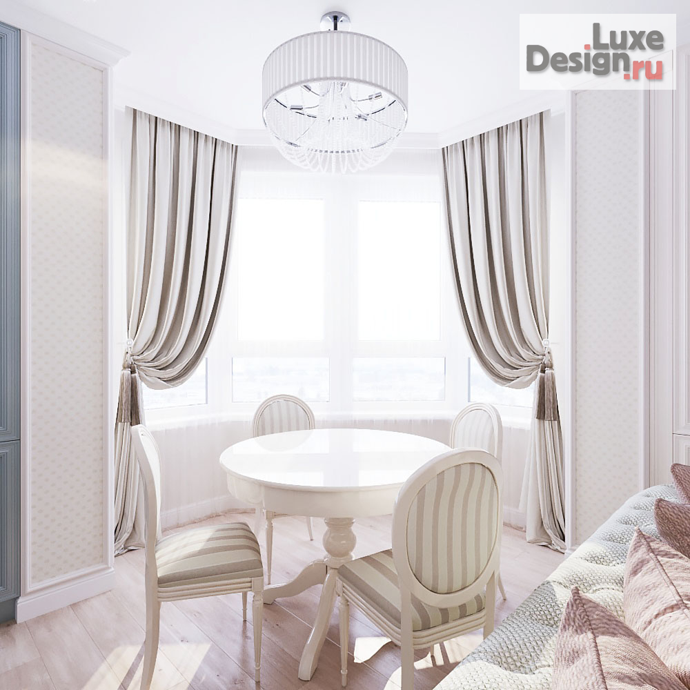 Дизайн интерьера гостиной "Кухня-гостиная. Квартира в классическом стиле" (фото 2)