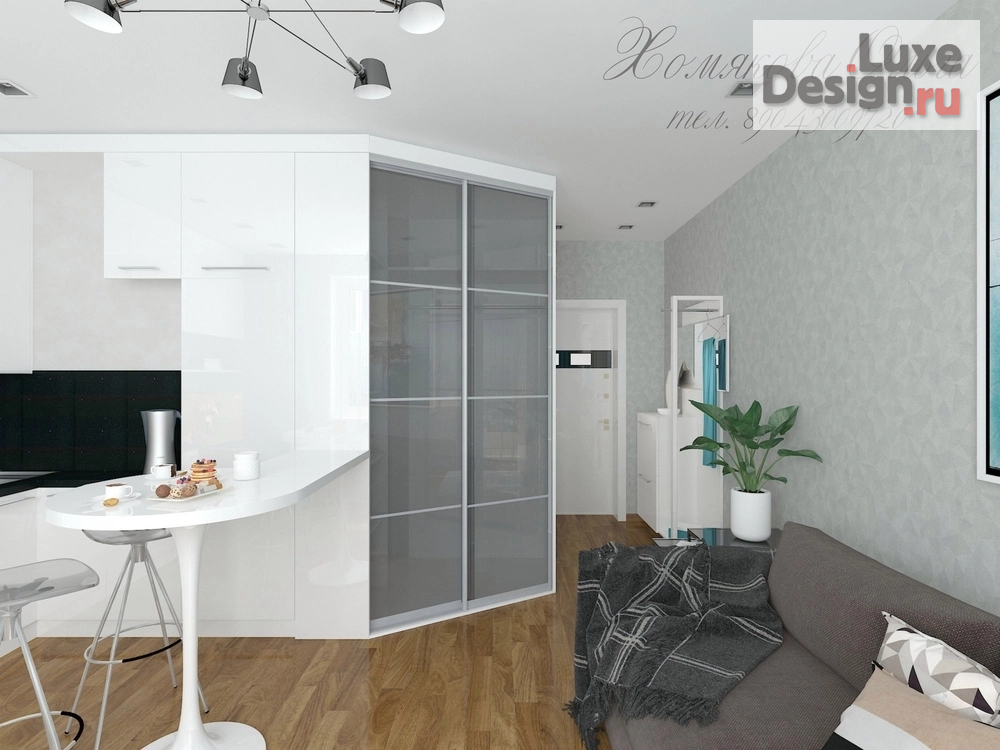 Дизайн интерьера квартиры студии "Студия в Академ Риверсайд, г. Челябинск 2016" (фото 3)