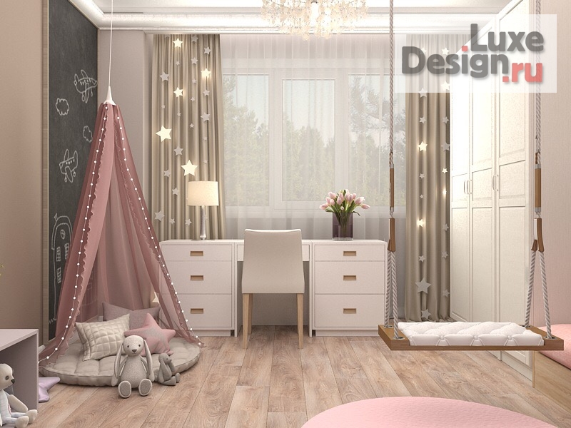 Дизайн интерьера четырехкомнатной квартиры "Детская комната" (фото 2)
