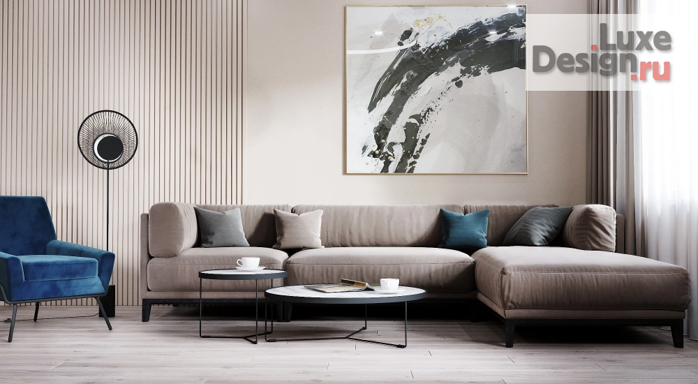 Дизайн интерьера гостиной "Кухня-гостиная. Питер" (фото 2)