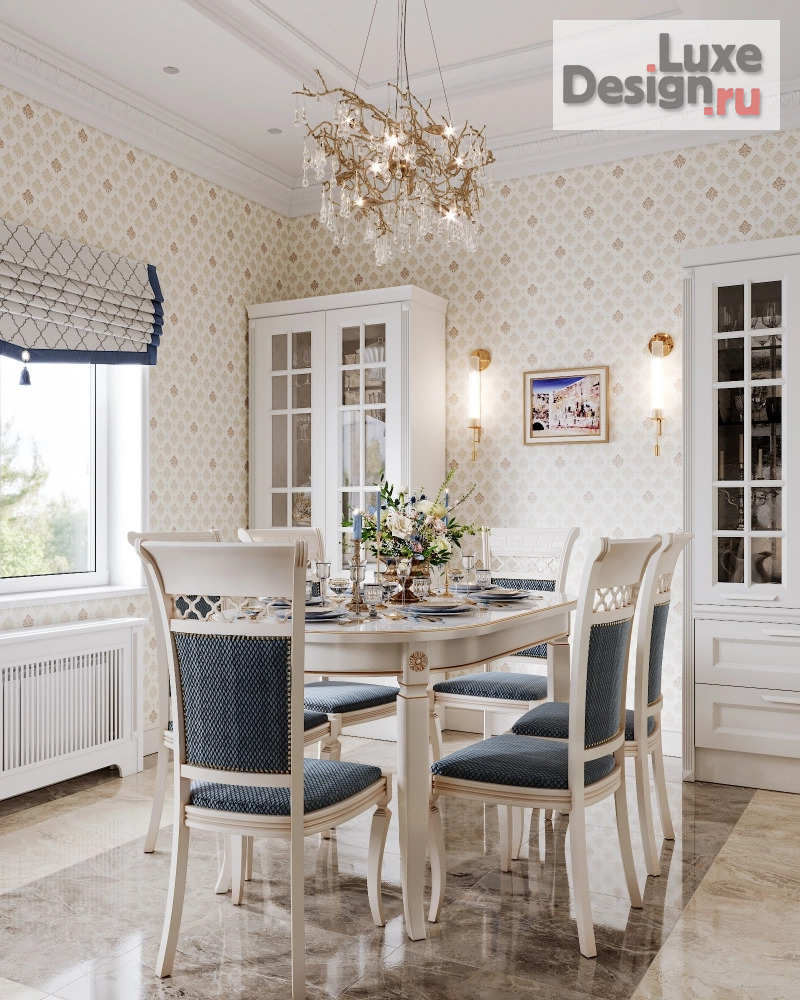 Дизайн интерьера кухни "Кухня-столовая в классическом стиле" (фото 2)