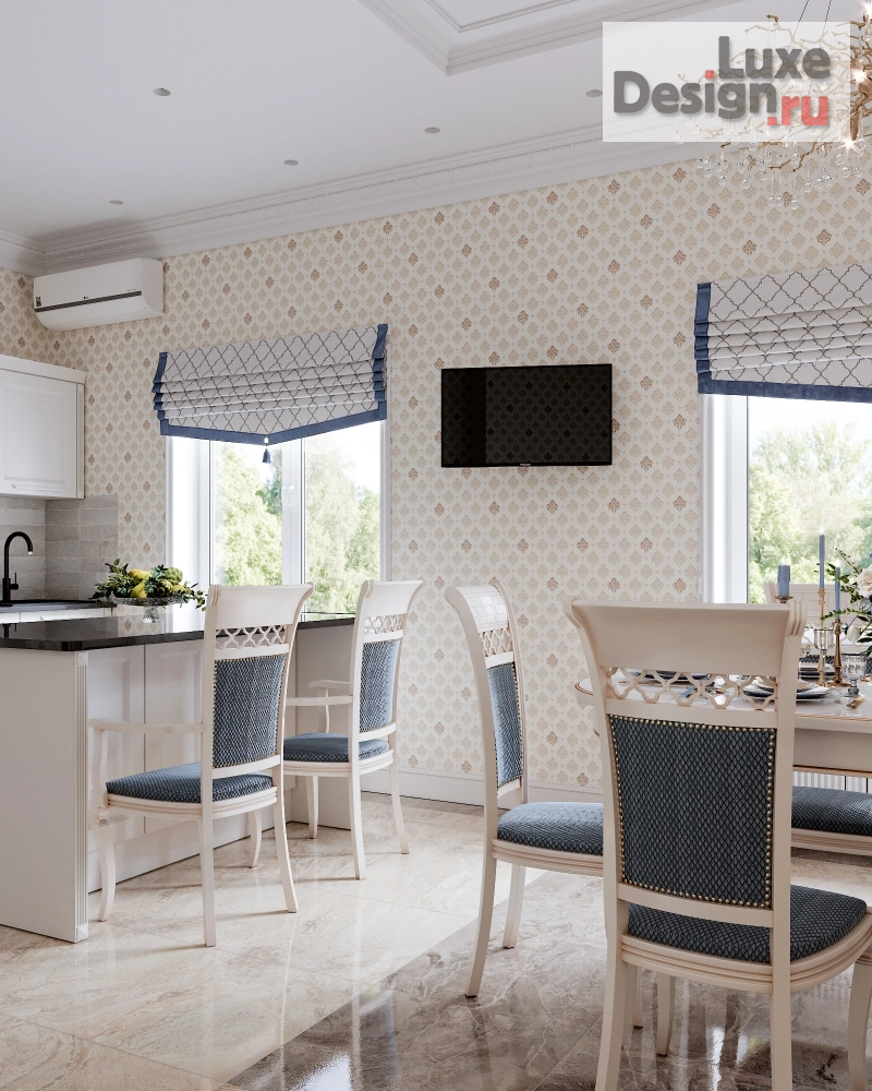 Дизайн интерьера кухни "Кухня-столовая в классическом стиле" (фото 11)
