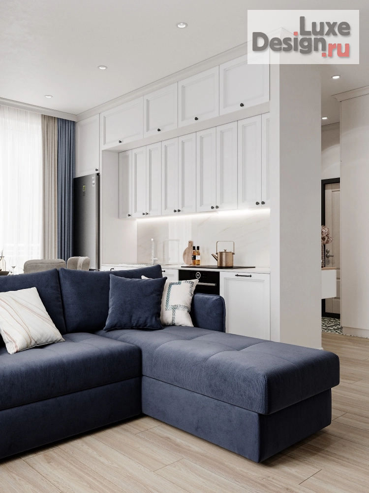 Дизайн интерьера квартиры "Светлая кухня-гостиная+прихожая" (фото 8)