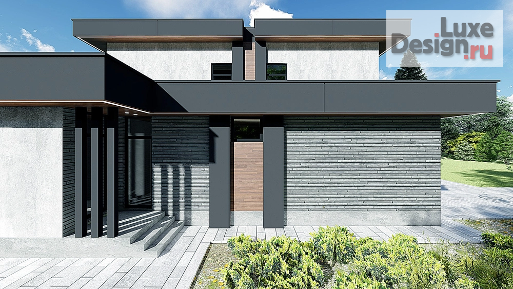 Частная архитектура "Эскизный проект фасадов коттеджа " (фото 3)
