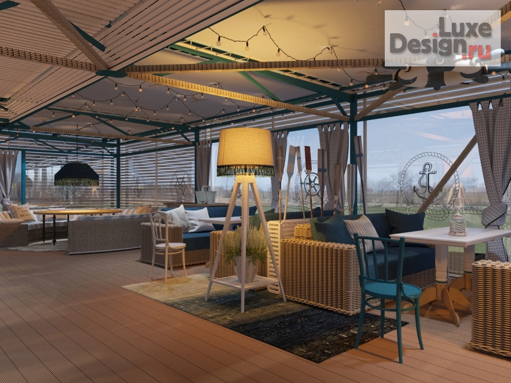 Дизайн интерьера ресторана "летние кафе в морской стилистики " (фото 6)
