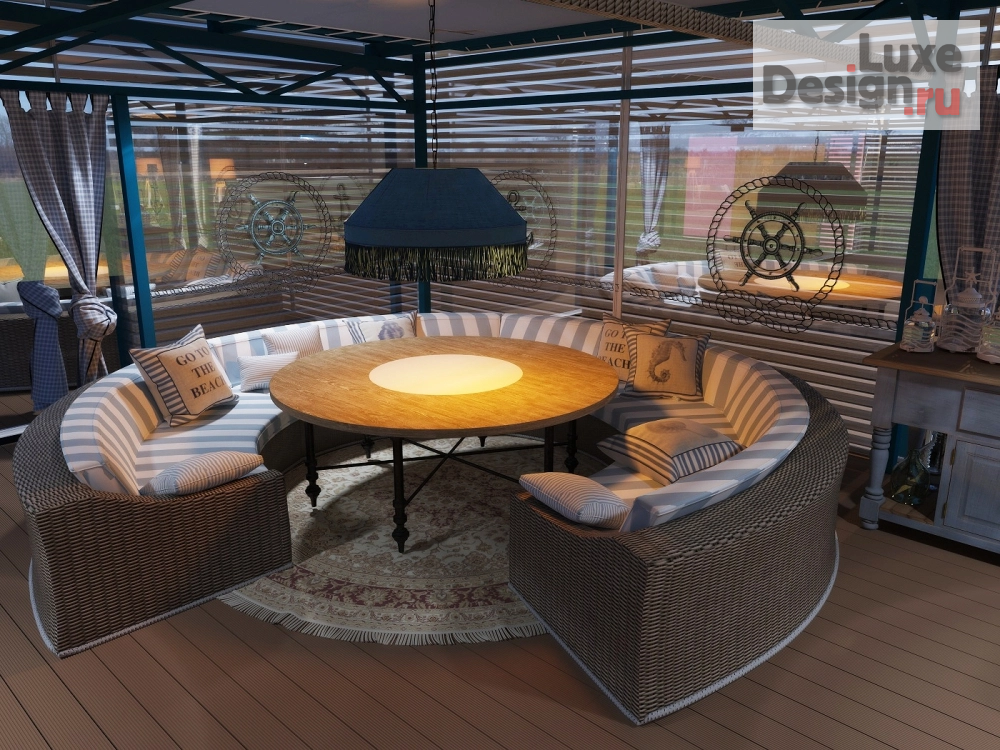 Дизайн интерьера ресторана "летние кафе в морской стилистики " (фото 5)