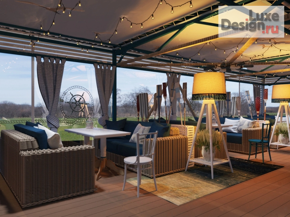 Дизайн интерьера ресторана "летние кафе в морской стилистики " (фото 4)