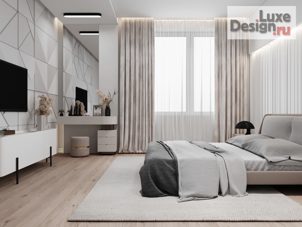 Дизайн интерьера спальни "Белое на белом " (фото 2)