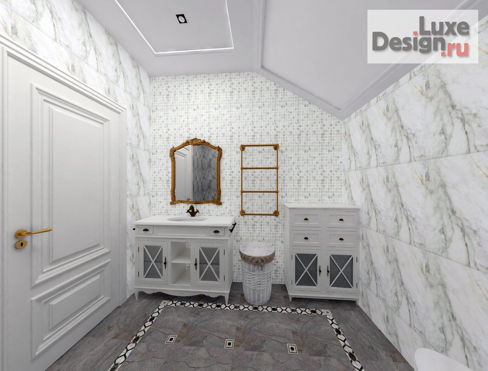 Дизайн интерьера коттеджа "Ванная" (фото 1)