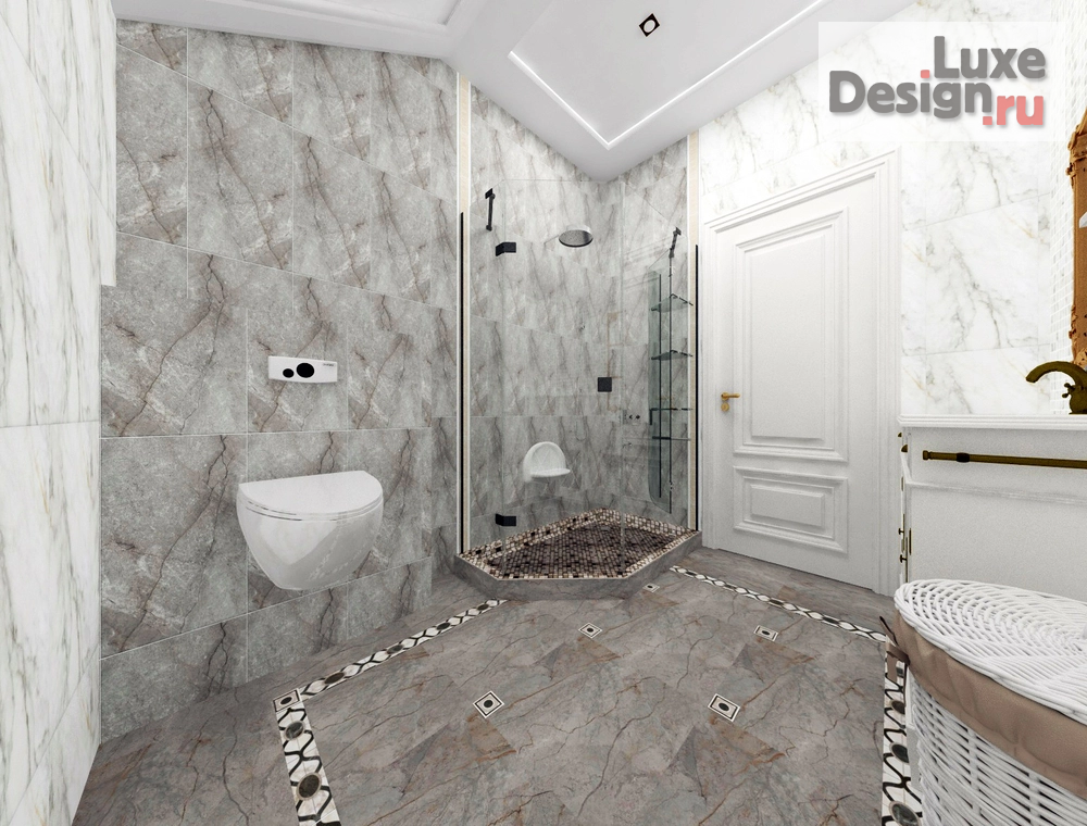 Дизайн интерьера коттеджа "Ванная" (фото 2)