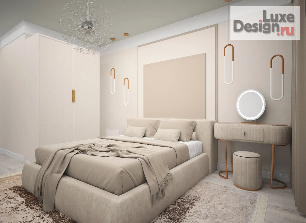 Дизайн интерьера двухкомнатной квартиры "спальня" (фото 1)
