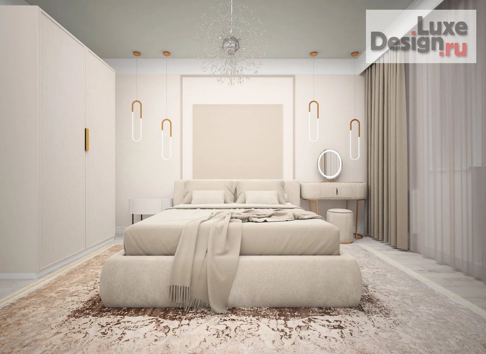 Дизайн интерьера двухкомнатной квартиры "спальня" (фото 2)