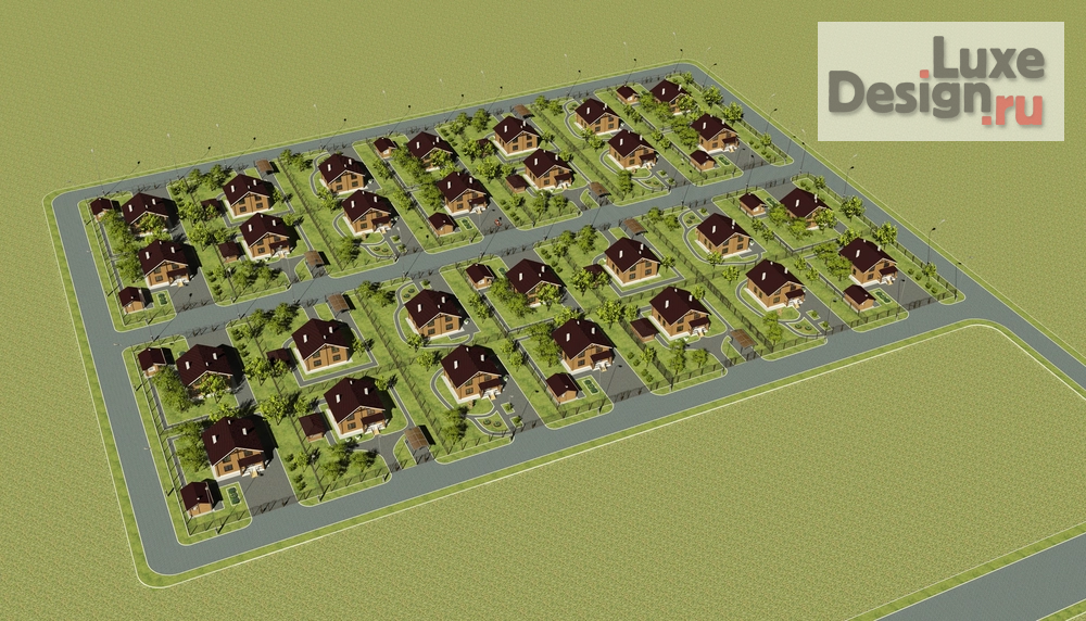 Ландшафтный дизайн "Коттеджный посёлок" (фото 1)