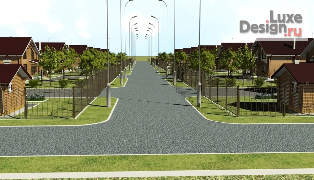 Ландшафтный дизайн "Коттеджный посёлок" (фото 2)