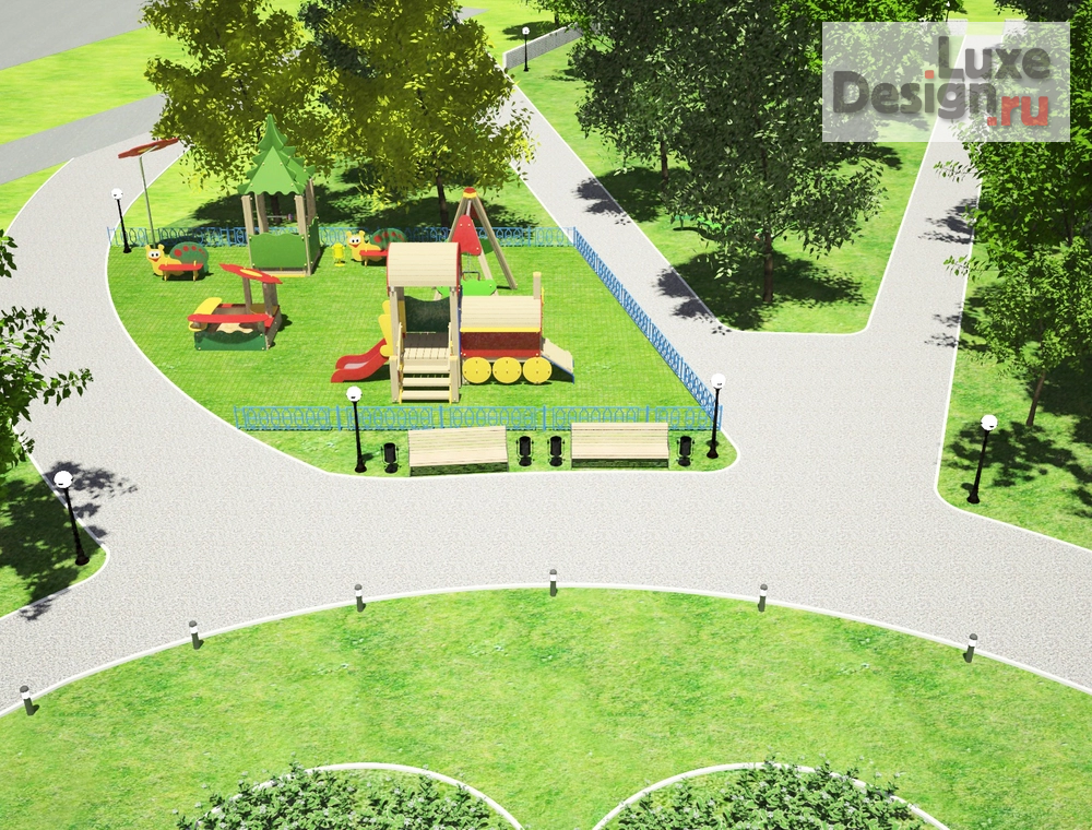 Ландшафтный дизайн "Зона детской площадки " (фото 1)