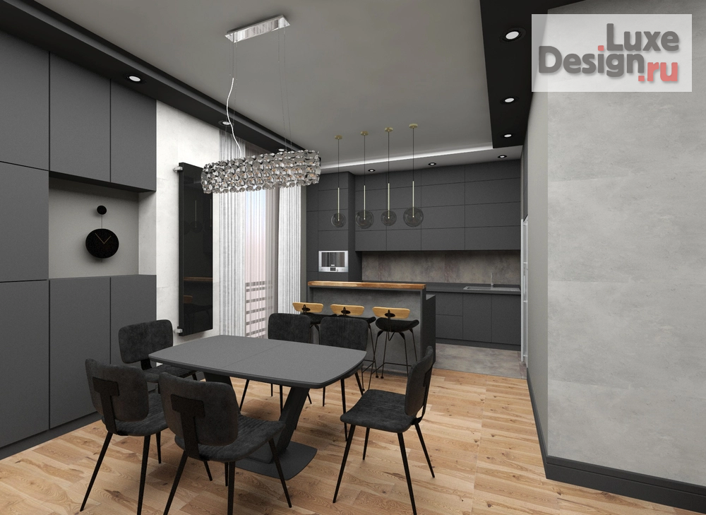 Дизайн интерьера двухкомнатной квартиры "Кухня-гостиная" (фото 1)