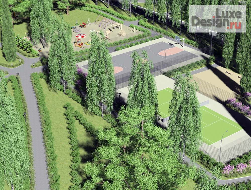 Ландшафтный дизайн "Спортивный комплекс" (фото 1)