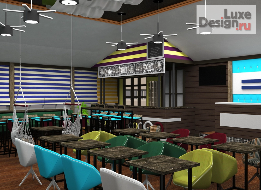 Дизайн интерьера кафе "Летнее кафе" (фото 4)