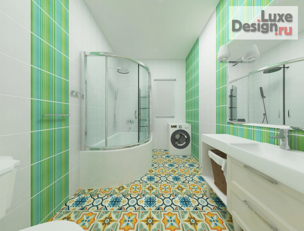 Дизайн интерьера коттеджа "Душевая комната" (фото 2)