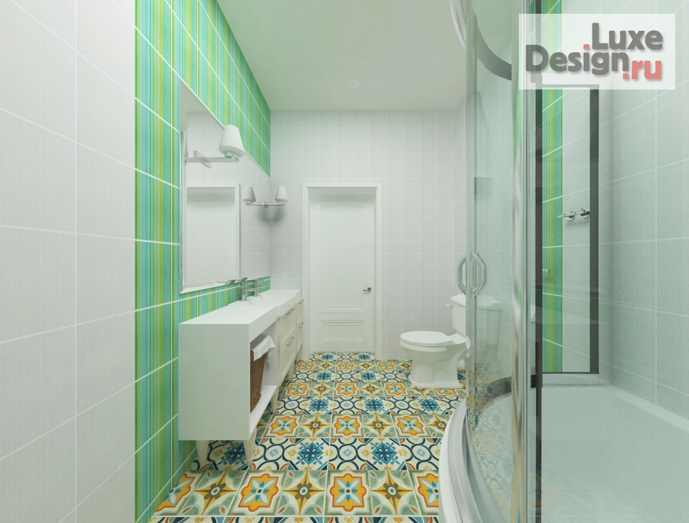 Дизайн интерьера коттеджа "Душевая комната" (фото 1)