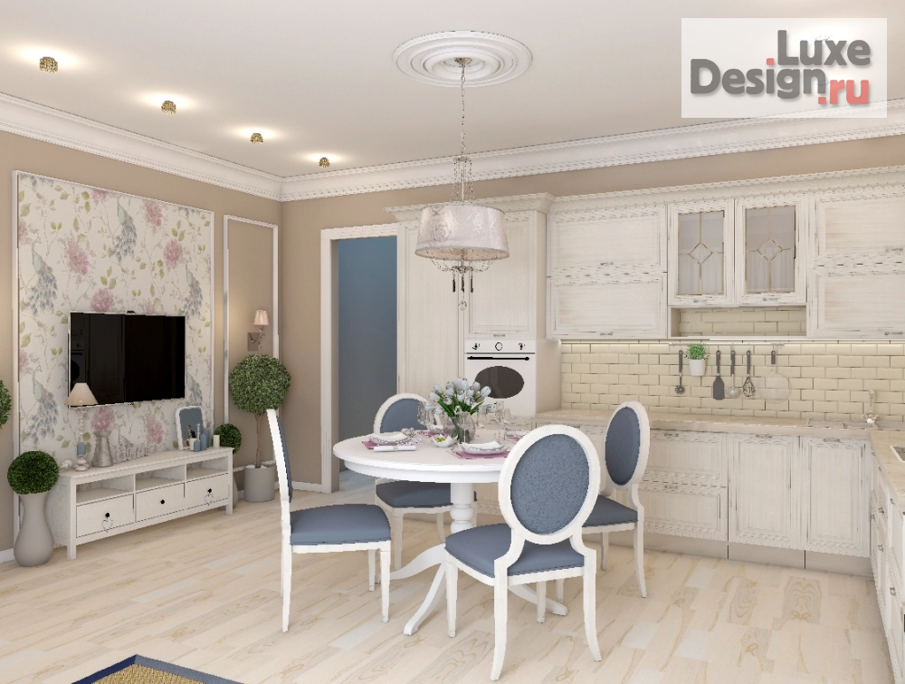 Дизайн интерьера двухкомнатной квартиры "Кухня-гостиная" (фото 1)