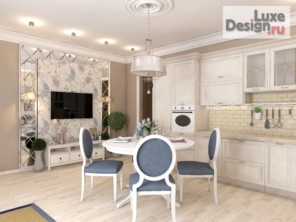 Дизайн интерьера двухкомнатной квартиры "Кухня-гостиная" (фото 5)