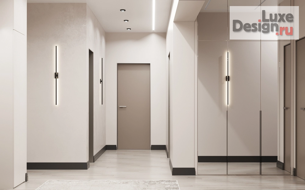 Дизайн интерьера загородного дома "Стильно-минималистичный интерьер прихожей в частном доме" (фото 3)