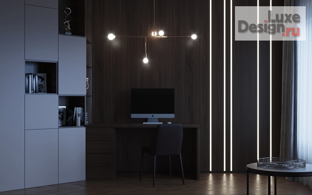 Дизайн интерьера квартиры " Дизайн-проект квартиры в ЖК "Лесопарковый".  Кабинет." (фото 3)