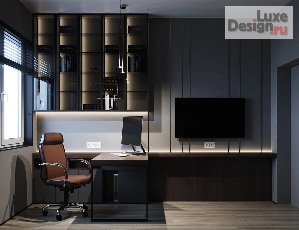 Дизайн интерьера трехкомнатной квартиры "Кабинет для айтишника " (фото 2)