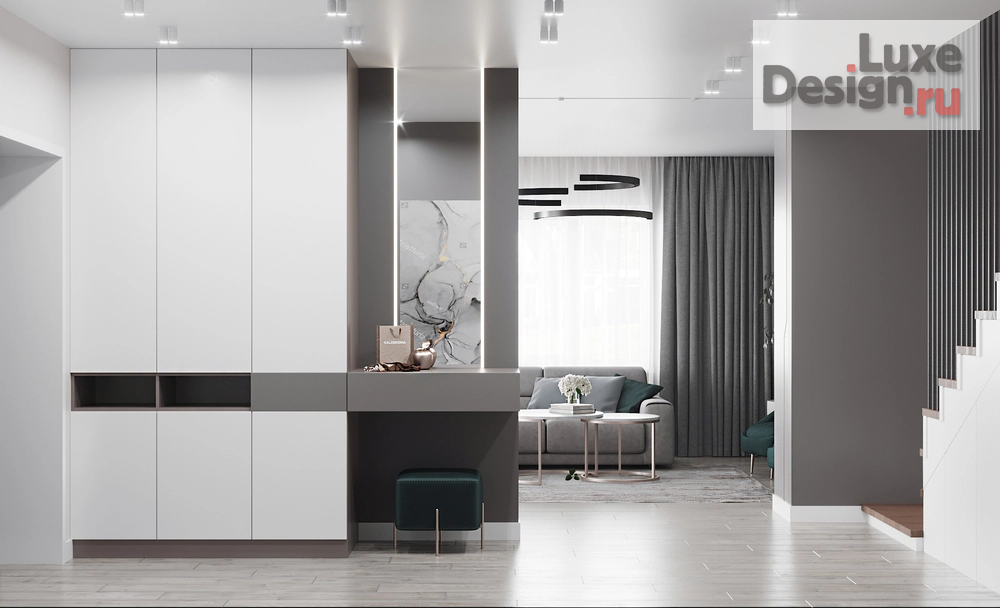 Дизайн интерьера таунхауса "Холл в современном стиле. Проект дома в "Благодатово"" (фото 1)