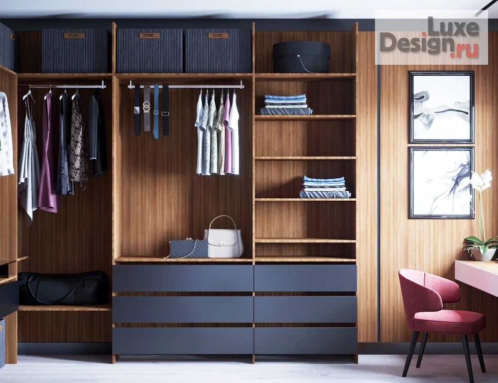 Дизайн интерьера коттеджа "Дизайн интерьера гардеробной комнаты" (фото 3)