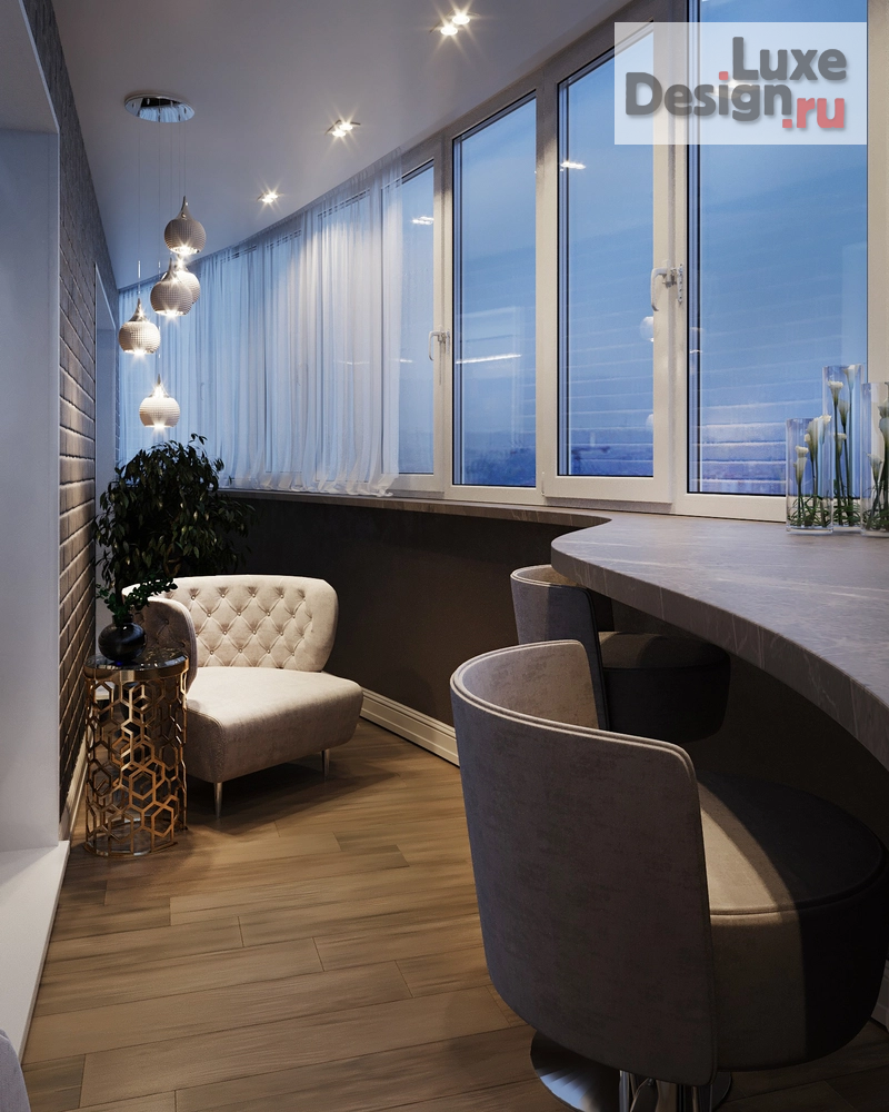 Дизайн интерьера квартиры студии "Балкон" (фото 1)