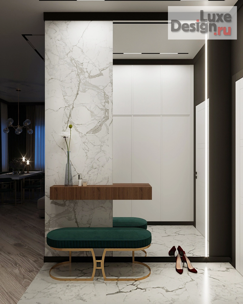 Дизайн интерьера загородного дома "Лаконично-минималистичная прихожая" (фото 1)