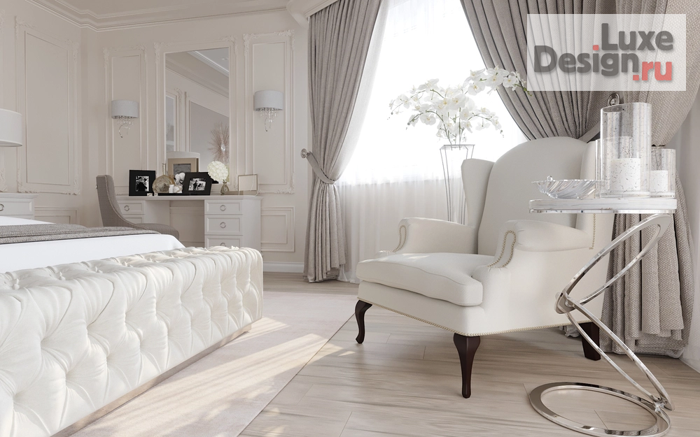 Дизайн интерьера спальни "Белоснежная спальная комната "Зефирка"" (фото 2)