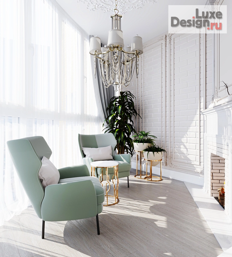 Дизайн интерьера квартиры "Балкон с камином" (фото 2)