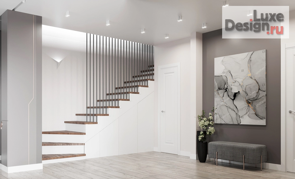 Дизайн интерьера таунхауса "Холл в современном стиле. Проект дома в "Благодатово"" (фото 3)