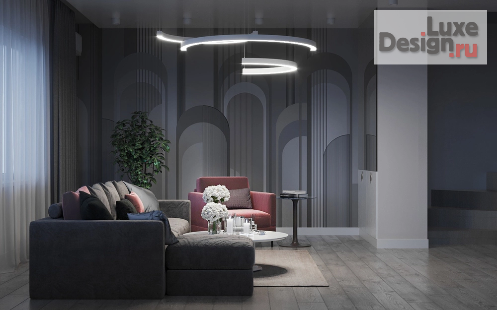 Дизайн интерьера частного дома "Гостиная в современном стиле. Дизайн проект таунхауса в Благодатово " (фото 4)