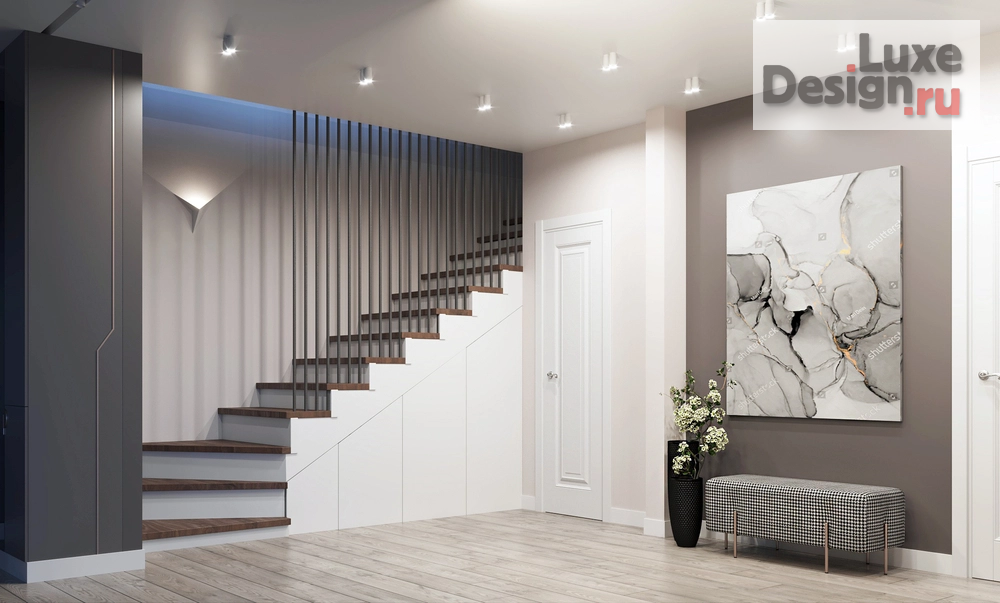 Дизайн интерьера таунхауса "Холл в современном стиле. Проект дома в "Благодатово"" (фото 4)