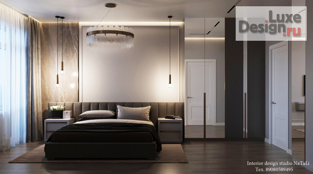 Дизайн интерьера трехкомнатной квартиры "Спальная комната в современном стиле" (фото 4)