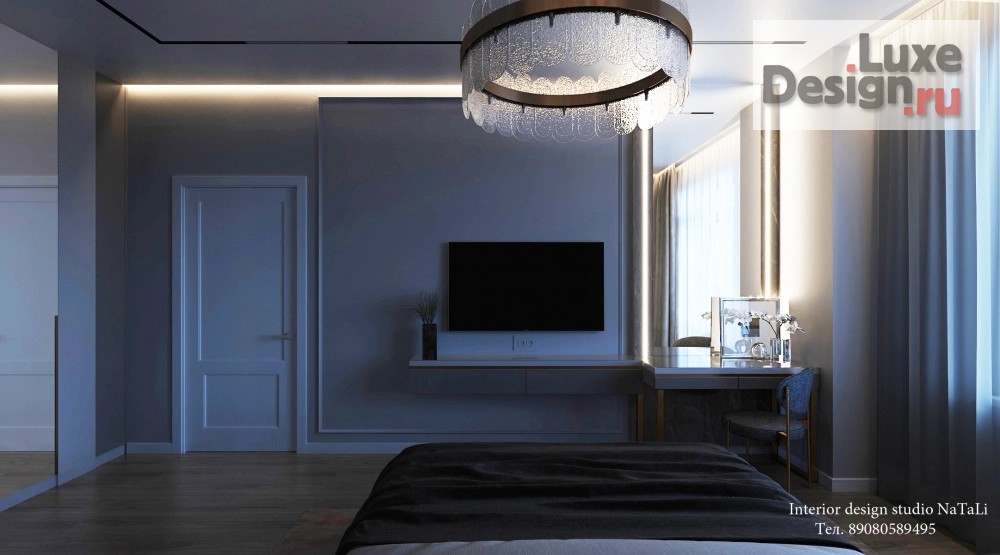 Дизайн интерьера трехкомнатной квартиры "Спальная комната в современном стиле" (фото 2)