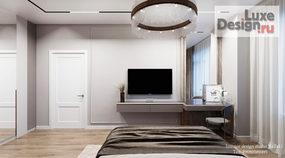 Дизайн интерьера трехкомнатной квартиры "Спальная комната в современном стиле" (фото 5)