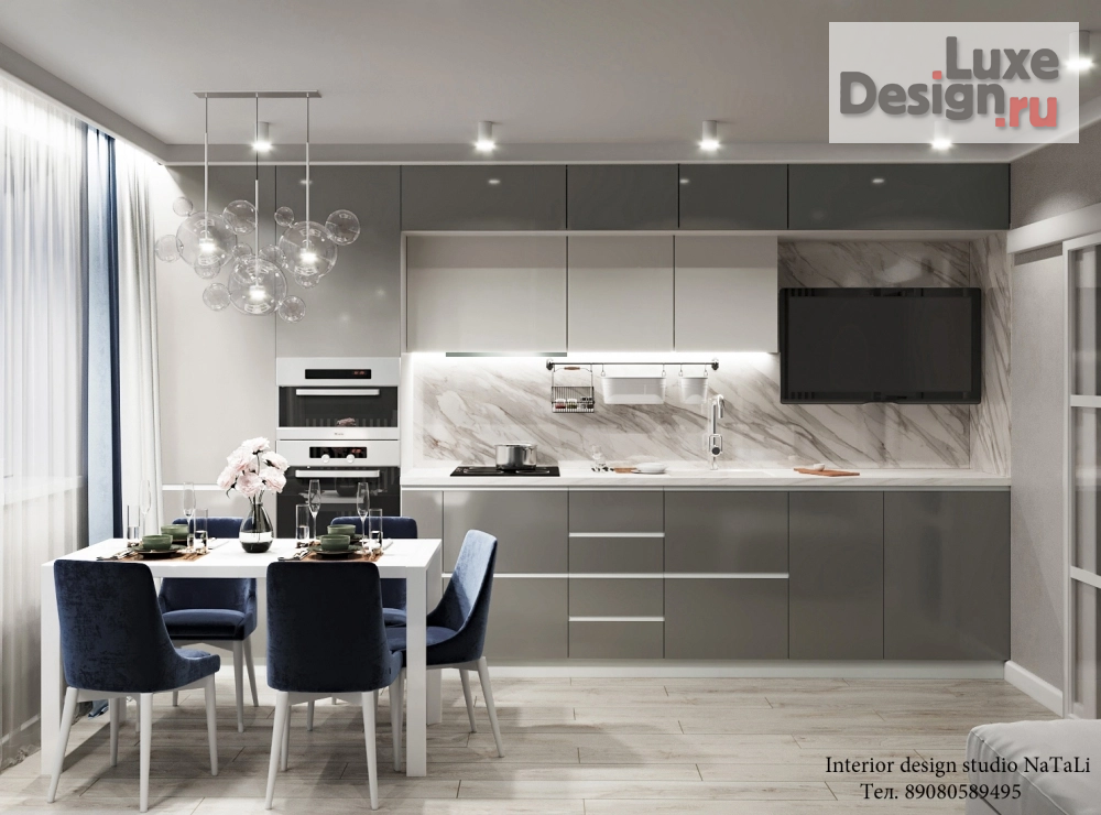 Дизайн интерьера трехкомнатной квартиры "Дизайн квартиры в ЖК Славино" (фото 1)