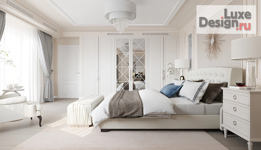 Дизайн интерьера спальни "Белоснежная спальная комната "Зефирка"" (фото 4)