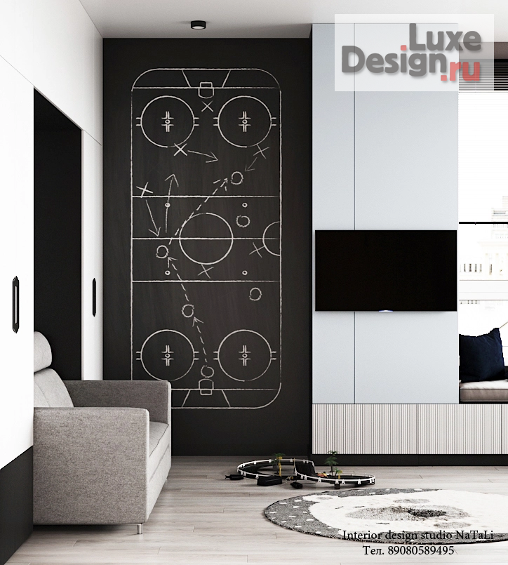 Дизайн интерьера детской "Детская комната для юного хокеиста" (фото 2)