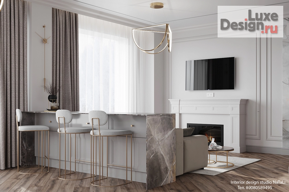 Дизайн интерьера квартиры студии "Квартира в ЖК Ньютон" (фото 2)