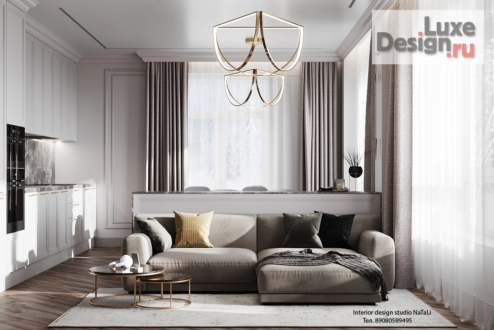 Дизайн интерьера квартиры студии "Квартира в ЖК Ньютон" (фото 3)