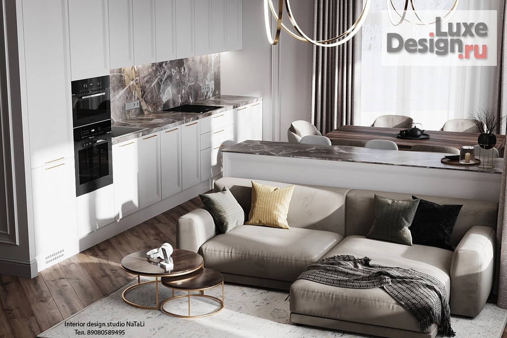 Дизайн интерьера квартиры студии "Квартира в ЖК Ньютон" (фото 4)